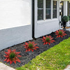 2 Pack 16 Inch Artificial Agave Plant - Large Faux Succulent Steams for Indoor Outdoor Decorating, UV Resistant Realistic Tropical Greenery for Garden Front Porch Aesthetic Decor - 18 Leaves, Red