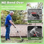 Weed Puller Tool with Long Handle, 60'' Weed Remover Weeding Tool, Heavy Duty 2 in 1 Manual Weed Rake and Garden Hoe, Gardening Weeder Tools for Yard, Lawn, Patio, Garden
