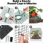 6 Set Upgraded Strawberry Protection Supports with Wire Plant Protectors from Animal Sturdy Metal Wire Plant Cages Mesh Plant Cover Strawberry Growing Racks Planting Stand for Garden,12 Inch Square