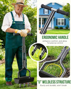 vanpein Lawn Aerator Garden Tool with Soil Core Tray, 38” Manual Grass Plug Aerators, Coring Aeration Tools for Gardening, Soil Compaction, Lawn Yard Care