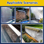 Heavy Duty 54" Waterfall Spillway Kit for Garden & Patio, Durable PVC Connector for Ponds & Fountains, Outdoor Water Flow Feature for Landscaping, Silver Finish
