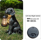 Solar Resin Dog Statue - Garden Art Figurine Dog for Yard Patio Lawn Balcony Decor, Home Houses Holiday Lighting, Outdoor Decoration, Unique Birthdays Ideal Gifts for Mom Grandma Women Wife Sister