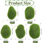 JJUNW 80Pcs Artificial Moss Rocks, Decorative Green Moss Balls, Fake Moss Rocks for Floral Arrangements, Fairy Gardens and Crafting