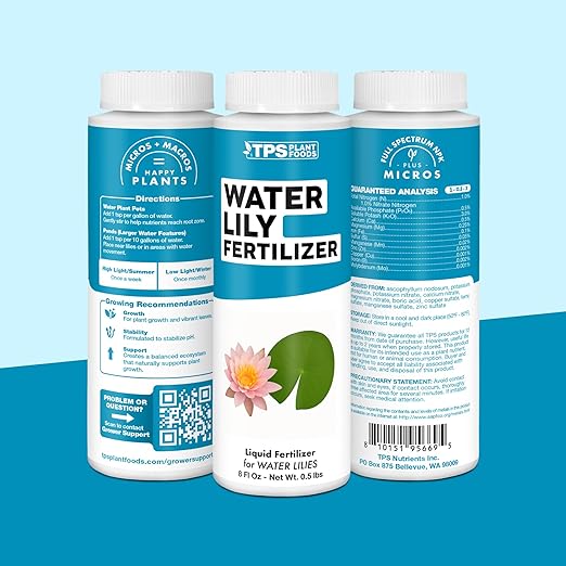 Water Lily Fertilizer – Liquid Plant Food for More Blooms, Healthy Aquatic Growth & Stronger Root Development, 32 oz