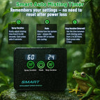 Reptile Mister Automatic Misting System, Reptile Humidifiers with Smart Timing Controller, Terrariums Humidifier with 360°Adjustable Misting Nozzles, Rainforest Ecosystem Sprayer…