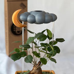 Stormy Dripping Rain Cloud with Moon Charm
