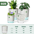 4 Pack Self Watering Pots Set, 4+5.5 Inch Self Watering Pots for Indoor Plants, Planter Pot with Wick Rope and Reservoir for African Violet, Spider Plant, Orchid