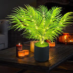 20'' LED Areca Palm Tree Faux Plant with Lights - USB & Battery Box Powered - Artificial Palm Tree for Living Room, Bedroom, Home Decor (Dypsis lutescens)