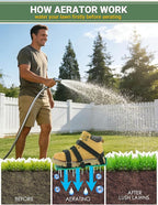 Lawn Aerator Shoes for Lawn, Soil Yard Aerator Tool with Hook & Loop Straps for Effectively Aerating, One Size Fits All Free-Installation Lawn Shoes for Yard Garden Patio Grass