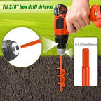 Insaga 2Pack Garden Auger Drill Bit for Planting, 1.6x9 & 3x12 Post Hole Digger, Spiral Garden Earth Auger Drill Bit for Fence Posts Bulbs Plants, Fits 3/8" Hex Drive Drill