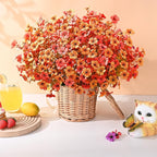 Waipfaru 24 Bundles Artificial Flowers Plants for Outdoor Indoor, UV Resistant Fake Flowers Outdoor Plastic Plants Shrubs Outside Porch Patio Garden Yard Decor
