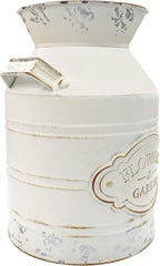 Soyizom Vintage Rustic Farmhouse Galvanized Metal Shabby Chic Flower Vase Watering Can Tin Jug French Style Bucket Pot Pitcher Flower Holder Vase with Handle for Kitchen Garden Decor —Large,9.8" H