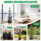 2-Pack Tomato Planter with Trellis, 57" Self-Watering Raised Garden Bed Planter Box, Tomato Cages for Indoor & Outdoor Climbing Plants, Vines, Vegetables, and Flowers (57x9.8x9.8IN)