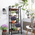 RECUTMS Fake Shrubs Flowers, 12 Bundles Faux Outdoor Plants UV Resistant Artificial Greenery Eucalyptus Flowers Boxwood Springs Fake Plants Indoor Outside Hanging Planter Home Garden Decor (Purple)