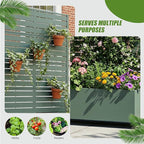 Casaphoria Metal Raised Garden Bed with Trellis and Wheels, 72"x35"x16" Planter Box for Climbing Plants, Vegetables & Vines, Features Drainage Holes and Privacy Screen, Drak Green-Louvered