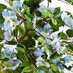 Artificial Bougainvillea Tree -6FT Faux Bougainvillea Tree with Realistic Flowers, Tall Fake Flower Tree for Indoor or Outdoor Decor, Silk Floral Plant for Living Room, Porch, Garden (Blue/White)