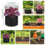 3Pack 17x14 Inch Galvanized Wire Plant Protectors -9Pcs Mesh Cages with Stakes & Zip Ties, Chicken Wire Cloches for Rabbits Squirrels, Garden Vegetable Seedling Protection