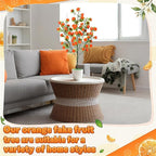 Suncalla 2 Pack Artificial Orange Potted Plants 21.65 Inches Fake Orange Tree Simulation Realistic Fruit Plant with Pot Faux Tree Indoor Decoration for Home Office Living Room Table Desk
