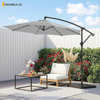 NEWBULIG 10FT Patio Umbrella, Offset Cantilever Outdoor Patio Table Umbrella, UV Protection, Fade Resistant Fabric, Easy Tilt Adjustment for Pool, Deck, Garden, Backyard