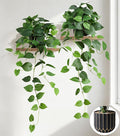 Fake Plants 2 Pcs Faux Pothos Plants Potted Indoor Artificial Hanging Plants Realistic Fake Greenery Table Desk Bathroom Office Bedroom Living Room Shelf Modern Farmhouse Decor Indoor
