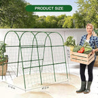 U-Shape Cucumber Trellis for Raised Bed - 47"x47"x22" Metal Garden Trellis with Net & Clips | Rust-Proof Plant Support for Cucumber, Tomato, Peas | Heavy-Duty Outdoor Climbing Plants Trellis