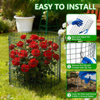 4 Pack Plant Protectors from Animals, 12''x14'' Metal Plant Cages for Outdoor Plants, Garden Plant Protector with Stakes & Zip Ties, Keep Rabbits Squirrels Out, Plant Cage for Flowers Vegetables