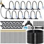 120Ft 1/4" Drip Irrigation System for Garden – 26 Adjustable Copper Nozzles, Automatic Atomizing Sprinkler System for Outdoor Plants Raised Bed, Yard, Potted Plants & Lawn