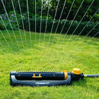 Melnor 65133AMZ XT Turbo Oscillating Sprinkler W/Timer, 4,000 sq. ft., Quick Connect Bundle, 2-Way Adjustable, Black, Yellow