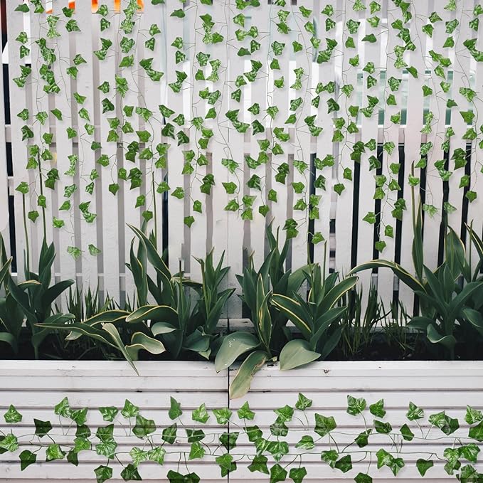 ARTKAIKE Fake Vines for Room Decor Aesthetic Artificial Plant Ivy Leaves Hanging Greenery Garlands for Home Bedroom Wall Wedding Party Decor (504FT 72PCS Vines)
