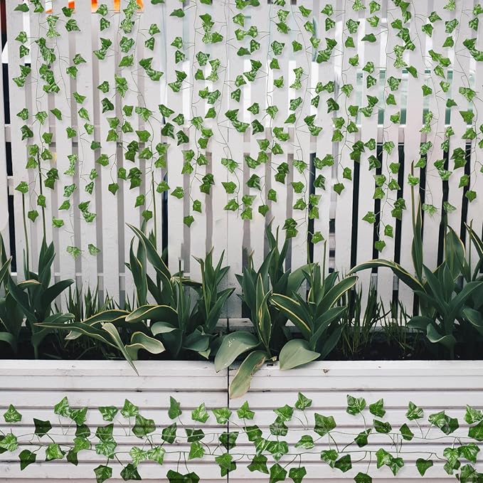 ARTKAIKE Fake Vines for Room Decor Aesthetic Artificial Plant Ivy Leaves Hanging Greenery Garlands for Home Bedroom Wall Wedding Party Decor (168FT 24PCS Vines)