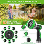 Stainless Steel Garden Hose 25 ft - 304 Stainless Steel Kink-Free Metal Water Hose with Shut-Off Valve & Hose Straps, Heavy Duty, Rust/Puncture Proof for Yard, Lawn and Car Washing, 25 Feet