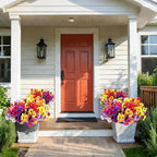 ZAIYW 18 Bundles Artificial Flowers Outdoor Fake Flowers Pansies Faux Artificial Plants for Planter Porch Yard Home Decor (Mixed Color)
