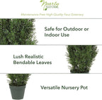Nearly Natural 4ft Faux Cedar Tree in Nursery Planter, UV Resistant Artificial Pine Tree for Outdoor Front Porch Patio Entryway Decor