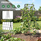 2 Pack Cucumber Trellis, 59" High Foldable A-Frame Garden Trellis for Raised Bed Garden Grow Support with Plant Support Clips Ties for Cucumber,Tomato, Climbing Plants and Flowers