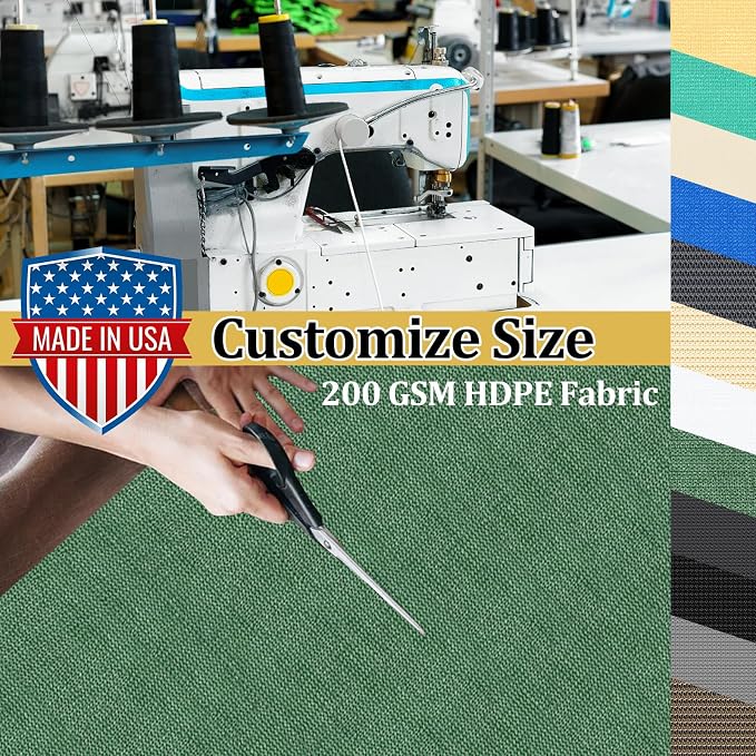Shade&Beyond Customized Size 90% Sun Shade Cloth with Grommets, 4' X 6' Pergola Shade Cover Canopy, Mesh Tarp Sun Screens for Patio, Outdoor, Garden, Backyard GN01, Green