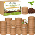 ZeeDix 50 Pack 50mm Organic Coco Coir Seed Starter Pellets, Compressed Coconut Fiber Seed Starter Soil Discs Potting Soil Mix for Indoor Outdoor Plants, Herbs Houseplants Bonsai Vegetables Flowers