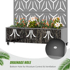 Casaphoria Metal Raised Garden Bed with Trellis and Wheels, 47"x47"x16" Planter Box for Climbing Plants, Vegetables & Vines, Features Drainage Holes and Privacy Screen, Grey-Star