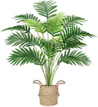 Der Rose Fake Palm Tree 28Inch Faux Plant Potted Tall Fake Plant with Hand-Woven Baskets Artificial Tree for Indoor Outdoor Home Office Bedroom Porch Balcony Decor