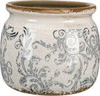 Vintage Planter Large Ceramic Plants Pot Beige Green Acanthus Leaf Ice Crack Cottage Scroll Vase Flower Vase Pot Indoor Plants Home Kitchen Decor Farmhouse Antique Decorative Gifts