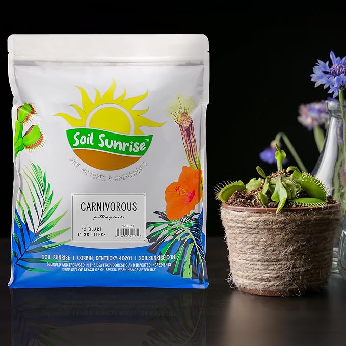 Soil Sunrise Carnivorous Plant Potting Soil Mix (12 Quarts) Custom Blend for Venus Fly Traps, Sundews, and Pitcher Plants