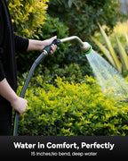 RAINPOINT Watering Wand, 16 Inch Metal Garden Hose Wand with 9 Spray Patterns, Long Hose Sprayer Nozzle For Hanging Baskets, Shrubs,Lawn (Green)