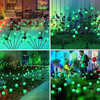 ZFNN Solar Firefly Light, Christmas Lights for Outside Decorations, 4 Pack 24 LED Green Solar Garden Lights, Outdoor Waterproof Garden Decor for Yard Patio Pathway Lawn Christmas