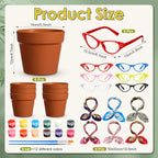Sliner 6 Set Cute Face Flower Pot Head Planter Funny Plant Pots Painting Kit Include Glasses Silk Scarf Acrylic Paint Glasses Flower Sister Planter Easter Adults Art Painting Spring DIY Crafts