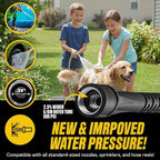 BIONIC STEEL 100 Ft Metal Garden Hose with Sprayer Nozzle, Non Kinking Designed Stainless Steel Heavy Duty Water Hose 100 Ft x 5/8 in. Flexible NON Expandable for Uninterrupted Water Flow, 500 PSI