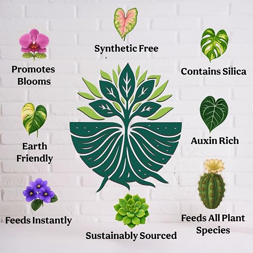 Organic Liquid Indoor Plant Food, Houseplant, Tropical & All-Purpose Indoor Plant Fertilizer, Organic Liquid Fertilizer 5-5-5 with Sea Kelp 1 Gallon Treats 800 Gallon of Water
