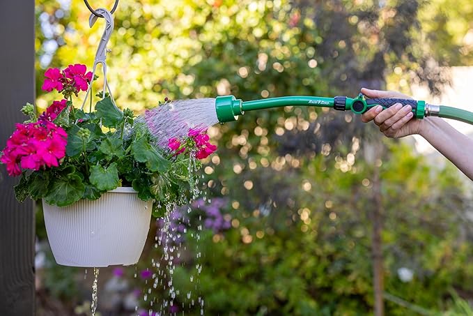 Rain Bird TCNZLWAND16 16" Watering Wand Garden Hose Nozzle, Thumb Control, Carbon Fiber Texture, Shower Spray Pattern