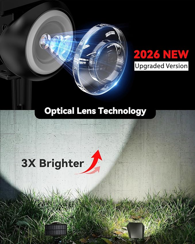 Monocular Solar Spot Lights Outdoor Waterproof, RGB+3CCT Solar Tree Spotlight, Bright Solar Uplights for Halloween Decorations Outdoor, Multicolor Garden Yard Landscape Path Lights [4Pack]