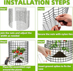 30Pcs Plant Protectors from Animals, 12x12 inch Metal Wire Mesh Plants Cages for Garden, Protection Vegetables Flowers Shrubs, Keep Rabbits, Chickens, Ducks and Other Animals Out
