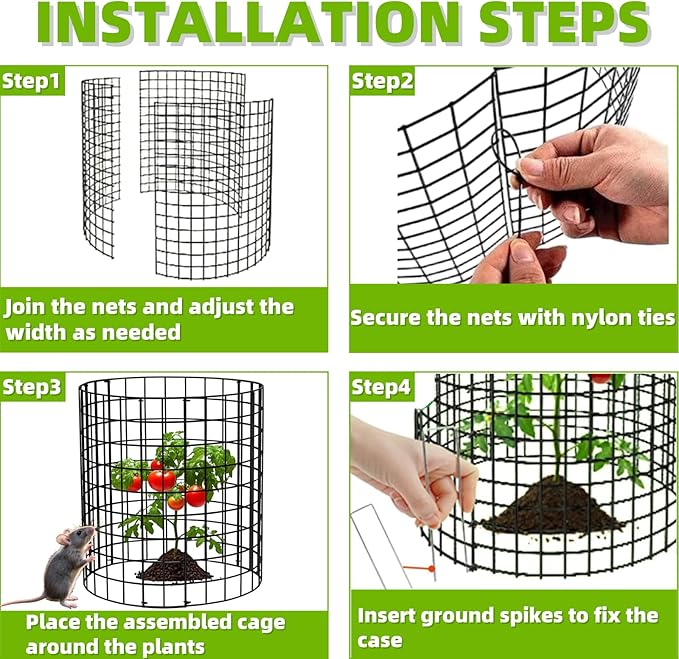 30Pcs Plant Protectors from Animals, 12x12 inch Metal Wire Mesh Plants Cages for Garden, Protection Vegetables Flowers Shrubs, Keep Rabbits, Chickens, Ducks and Other Animals Out
