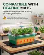 10 Packs Seed Starter Tray Seed Starter Kit with Humidity Dome (120 Cells Total Tray) Seed Starting Trays Plant Starter Kit and Base Mini Greenhouse Germination Kit for Seeds Growing Starting